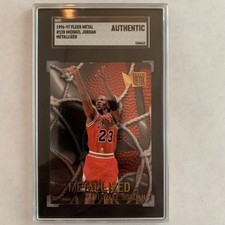 MICHAEL JORDAN 1996-97 Fleer Metal METALLIZED Bulls #128. Authentic. Sharp!