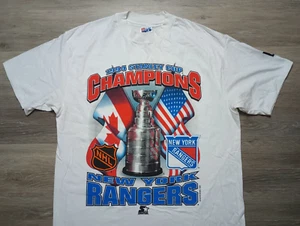 New York Rangers T Shirt vtg 1994 Stanley Cup Champs tee NHL sz L Starter Hockey - Picture 1 of 6