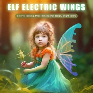 2PCS LED Butterfly Wings Dress Light Up Electrical Moving Fairy Wing Kids Adults - Picture 1 of 13