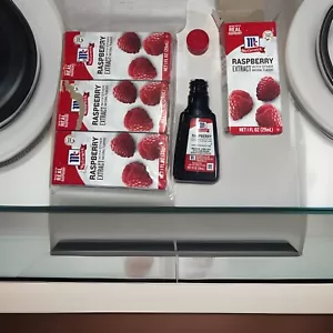 4- New Sealed McCormick 1 FL OZ Bottles Raspberry Extract Exp 2027 - Picture 1 of 4