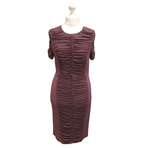 Abito da sera vintage Burberry London viola bodycon ruched donna UK L 12 EU 4