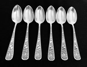1892 GAME ROGERS INTERNATIONAL SET OF 6 DEMITASSE SPOONS RARE - Picture 1 of 8