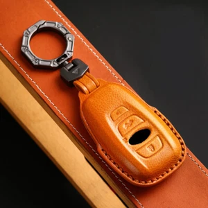 4-button Handmade Genuine Leather Key Fob Case Cover Keychain for Toyota GR86 - Foto 1 di 13