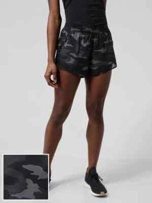 Athleta Printed Mesh Racer Run Short 4" GREEN Camo PLUS SIZE 3X NWT - Image 1 of 3