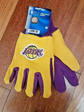 LOS ANGELES LAKERS NBA Utility Gloves Yellow/Purple  NEW Cover
