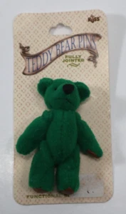 Teddybär Anstecknadel Smaragdgrün Jointed Russ Berrie Vintage - Bild 1 von 7