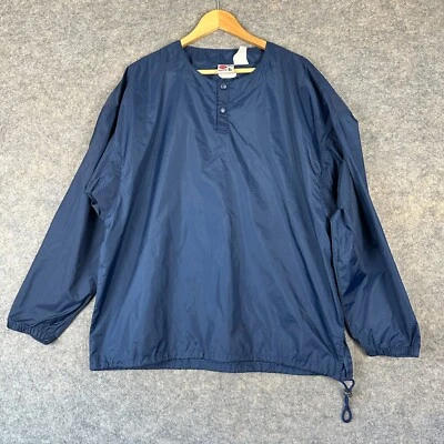 Chaqueta cortavientos vintage Rawlings 1/4 a presión para hombre grande relajada azul ligera Foto 1 de 4