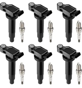 UF267 6PCS Ignition Coils Pack 90919-01210 Spark Plugs 4504 PK20TT Compatible wi - Foto 1 di 4