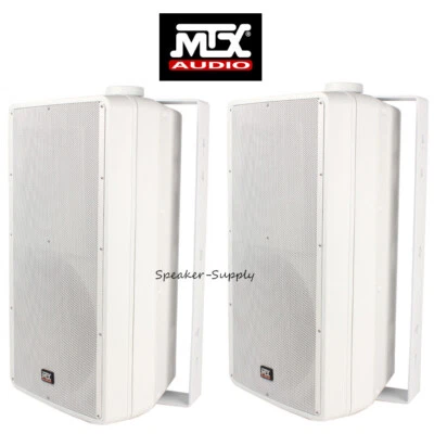 2 MTX Audio 2-Way All Weather Speaker 8" Woofer Patio Pool Indoor Outdoor White - Image 1 of 4