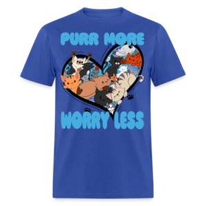 Purr More Worry Less Cat T-Shirt - Bild 1 von 12
