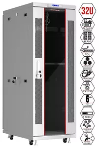 Server Rack 32U Enclosed 35-Inch Deep Cabinet Locking Networking Data Enclosure - Picture 1 of 12