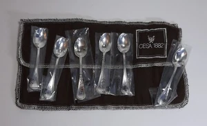 Servizio 6 Cucchiai Piccoli CESA 1882 Argento 800 Punzonato Nuovi Cucchiaini - Foto 1 di 10