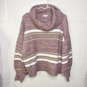 Nine West Sweater Womens Size Large Long Sleeve Turtleneck Knit Balloon Sleeve - Picture 1 of 8