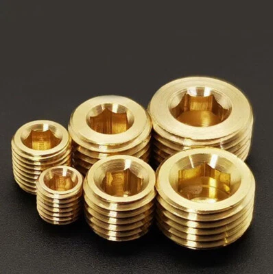 M8 -M22 Messing Innensechskant metrisch Innensechskant Blindstopfen - Bild 1 von 3