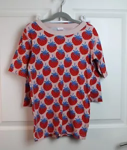 Girl's Hanna Andersson Short Johns Organic Cotton Pink Strawberries Sz 160 14-16 - Picture 1 of 3