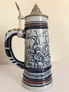 VTG Avon 1976 Beer Stein w/Lid Made in Brazil, Condor, Moose, Falcon, Goat, etc - Picture 1 of 4