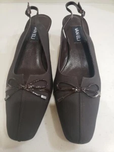 FORMAL VANELI LOW SLING BACK PUMP CONCAVE SQUARE 2" HEEL SIZE 11M - BROWN - Picture 1 of 6
