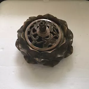 Antique Chinese Bronze Lotus Flower Censer - Picture 1 of 8