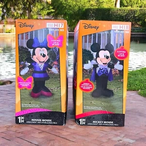 Gemmy Airblown Minnie & Mickey Mouse Vampire Costume Disney 3.5ft Halloween - Picture 1 of 6