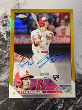 2023 Topps Chrome Ryan Aguilar Gold Border Refractor Sp Auto 13/50 Rookie Card