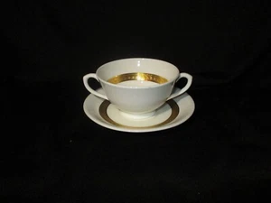 Coalport Val D'or Cream Soup Bowl & Stand Vintage Bone China Made in England - Foto 1 di 1
