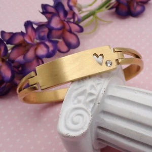Heart and Soul Crystal Gold Tone 6 3/4" Bracelet by JK Thirty One - Picture 1 of 7