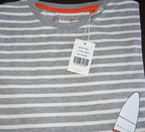 Camiseta Mini Boden Rocket Vehículo Retro Nueva con Etiquetas Gris Rayas Nueva con Etiquetas Nueva 11 12 - Imagen 1 de 1