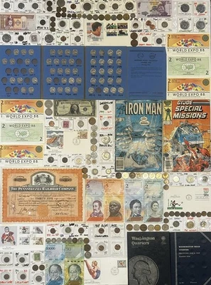ESTATE LOT VINTAGE US Coin Collection Currency,Silver, 1800s,Foreign,Indian Head - Image 1 of 4