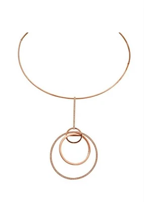 Collar colgante circular enchapado en oro rosa Swarovski con cristales nuevo $149 Foto 1 de 4