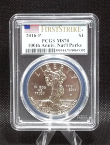 2016-P 100th Anniv National Parks Silver Dollar PCGS MS 70 First Strike #9382 - Picture 1 of 4