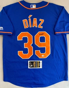 NEW YORK METS- EDWIN DIAZ AUTOGRAPH #39 HOME BLUE MAJESTIC JERSEY JSA CI33594 - Picture 1 of 5