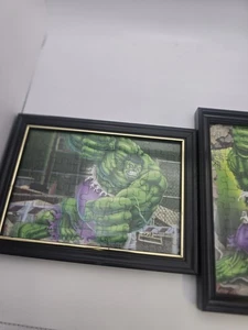 Vintage Hulk Puzzles In Frame - Picture 1 of 4