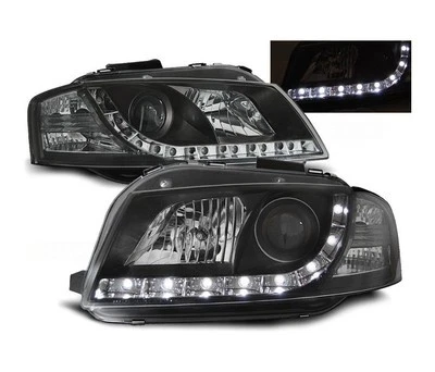 headlights for audi a4 b7 2004 2005 2006 2007 2008 daylight black lhd - Image 1 of 1