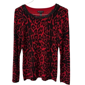 International Concepts Sweater Women’s Size Medium Red/Black  Pullover - Picture 1 of 4
