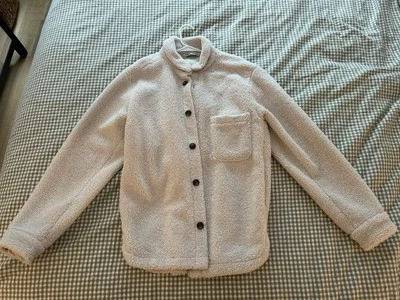 Zara Sherpa Buttoned Shacket Overshirt Size L-XL - Image 1 of 4
