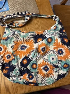 Thirty One Retired Reversible Hobo Bag Crossbody Retro Metro Floral Reversable - Bild 1 von 6