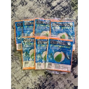 Surf Gear 30" Vintage Virgin Vinyl Beach Balls New in Package Set of 7 from 2009 - Picture 1 of 6