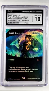 MTG Magic The Gathering TDM Dragonstorm Borderless Foil Death Begets Life CGC 10 - Picture 1 of 3