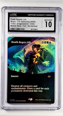 MTG Magic The Gathering TDM Dragonstorm Borderless Foil Death Begets Life CGC 10 - Image 1 of 3