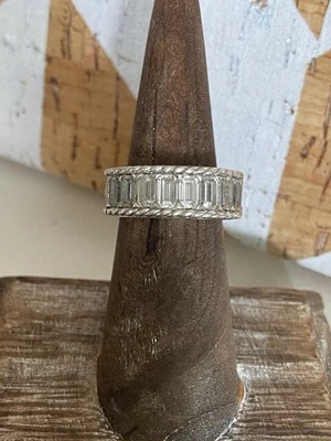 Judith Ripka 925 CZ Baguette Half Eternity Ring Sz 6 - Image 1 of 4