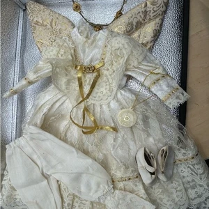Vestido de novia vintage victoriano con mangas hinchadas para muñeca - Imagen 1 de 8