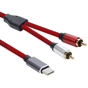 (1.5M)Gold Plating TypeC Male To 2RCA Male Cable For Moible Phone Tablet - Picture 1 of 12