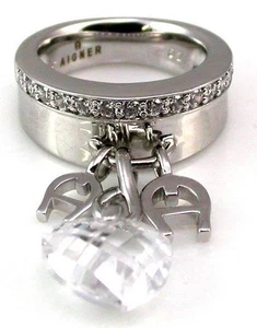 AIGNER A60336.52 Damen Ring Damenring Grösse 52 Anhänger Herz Messing Zirkonia - Bild 1 von 1