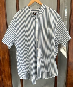 Lands' End Men's Striped Short Sleeve Collared Button Down Shirt Size XXL 50-52 - Picture 1 of 6
