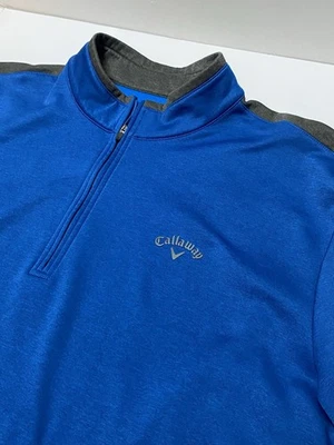 Mens Callaway 1/4 Zip Golf Pullover Blue Sz Med Long Sleeve Casual Mens 2XL - Image 1 of 4
