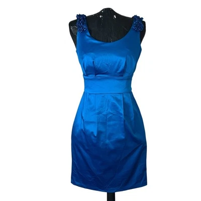 Pilgrim dress. 6. Blue bodycon sheath. Polycotton mix. Made in Australia - image 1 of 4