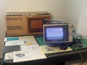 Sony Trinitron Portable CRT TV KV-5300 Retro Television BOX AV VTG CIB WORKING - Picture 1 of 24