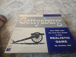 1958 Vintage Avalon Hill GETTYSBURG Gioco da Tavolo Guerra Civile Battaglia Torneo Gioco - Foto 1 di 21
