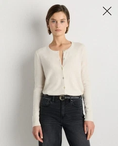 NWT! Quince Mongolian 100% Cashmere Ivory Button Cardigan Sweater! Sz M! (E21) - Picture 1 of 11