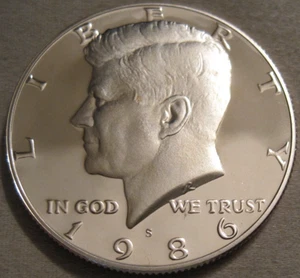 VERKAUF WIE ABGEBILDET - 1986 S PROOF KENNEDY HALF DOLLAR *** AUS PROOF SET *** 643 - Bild 1 von 6